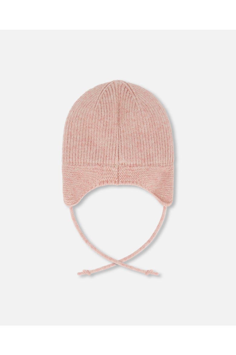 Lined Knit Hat with Ears and Strings, Alternate, color, Dusty Pink