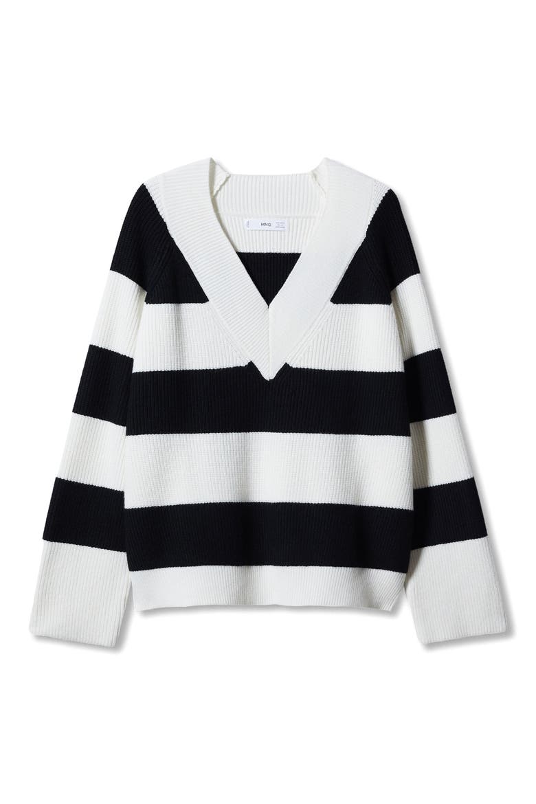 Rugby Stripe Sweater, Alternate, color, BLACK