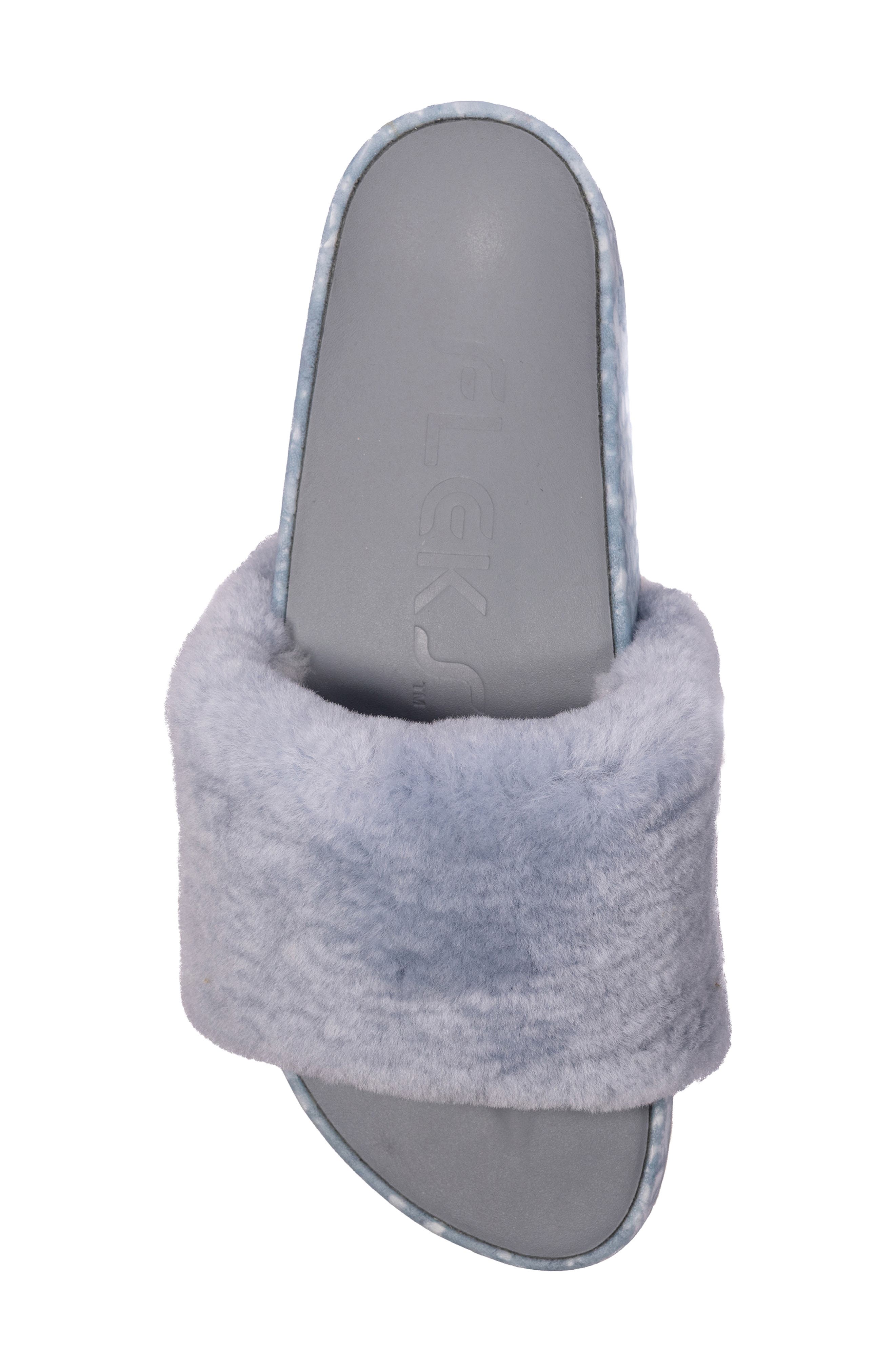 San Ysidro Genuine Shearling Slide Sandal, Alternate, color, FOG