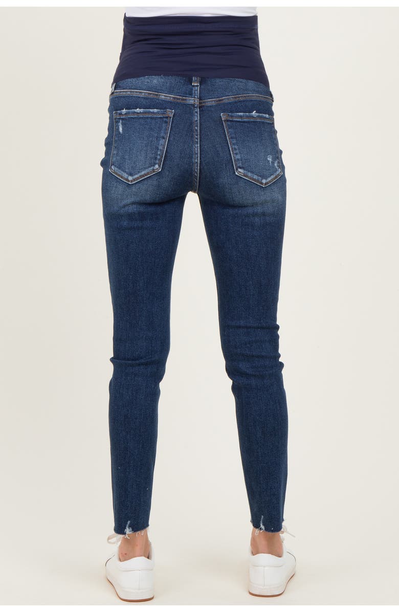 PinkBlush Raw Hem Cropped Skinny Maternity Jeans, Alternate, color, 