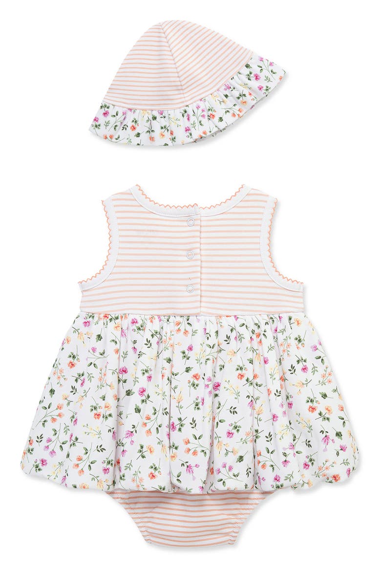 Kids' Floral Popover Bodysuit & Hat, Alternate, color, PINK