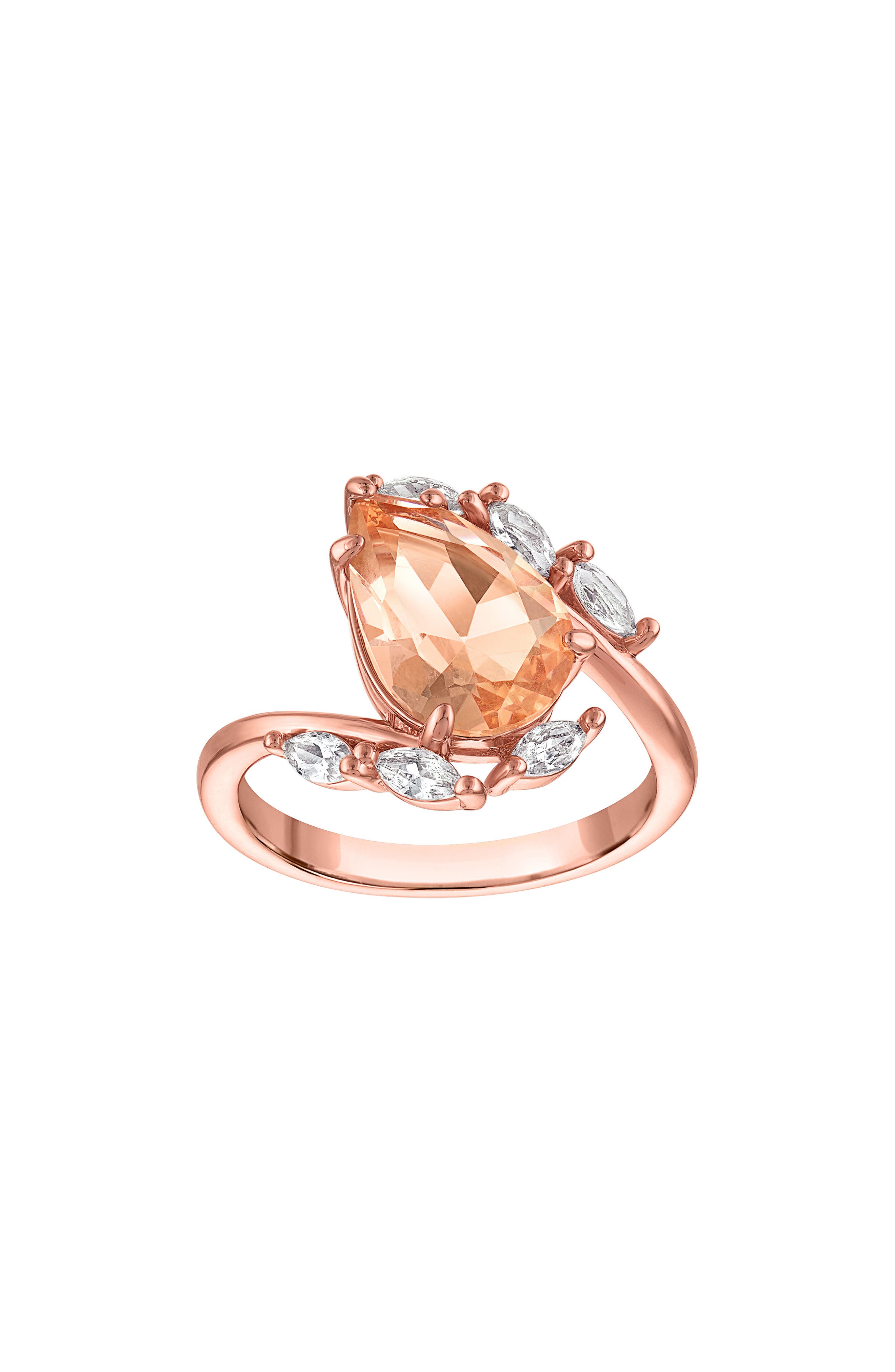Synthetic Morganite & Cubic Zirconia Ring