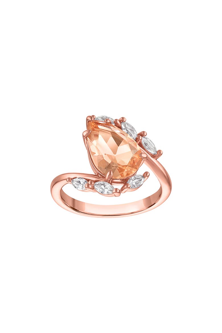 Synthetic Morganite & Cubic Zirconia Ring, Main, color, PINK