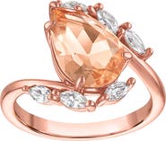 FZN Synthetic Morganite & Cubic Zirconia Ring