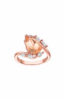 Synthetic Morganite & Cubic Zirconia Ring