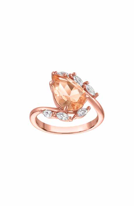 Synthetic Morganite & Cubic Zirconia Ring