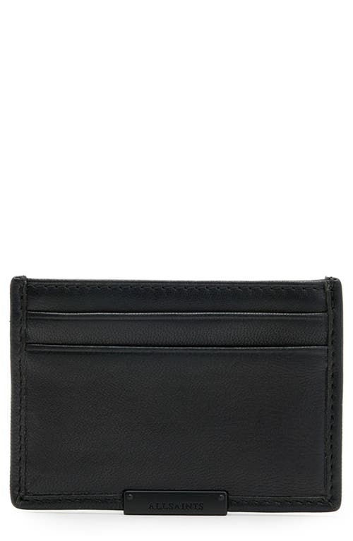 AllSaints Dove Leather Cardholder in Black 