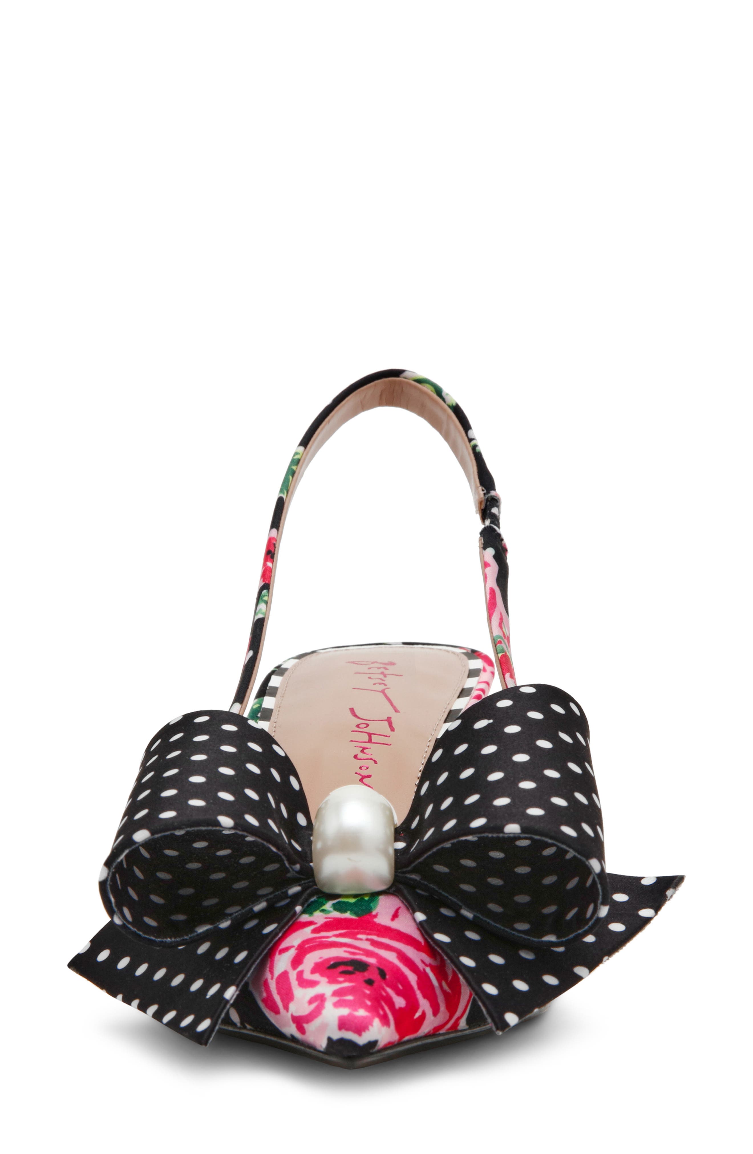 Claira Pointed Toe Slingback Pump, Alternate, color, ROSE DOT FLORAL
