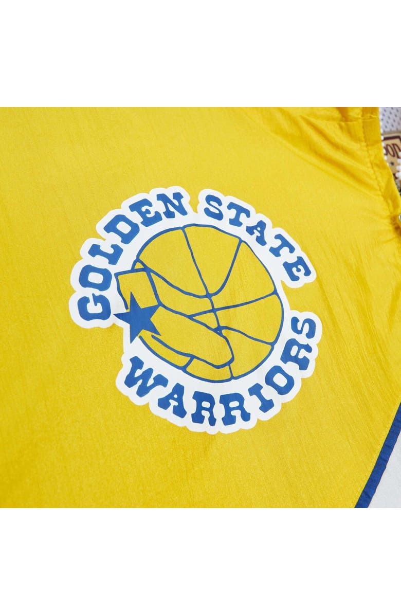 Mitchell & Ness Men's Mitchell & Ness White Golden State Warriors Hardwood Classics Arched Retro Lined Full-Zip Windbreaker Jacket, Alternate, color, White