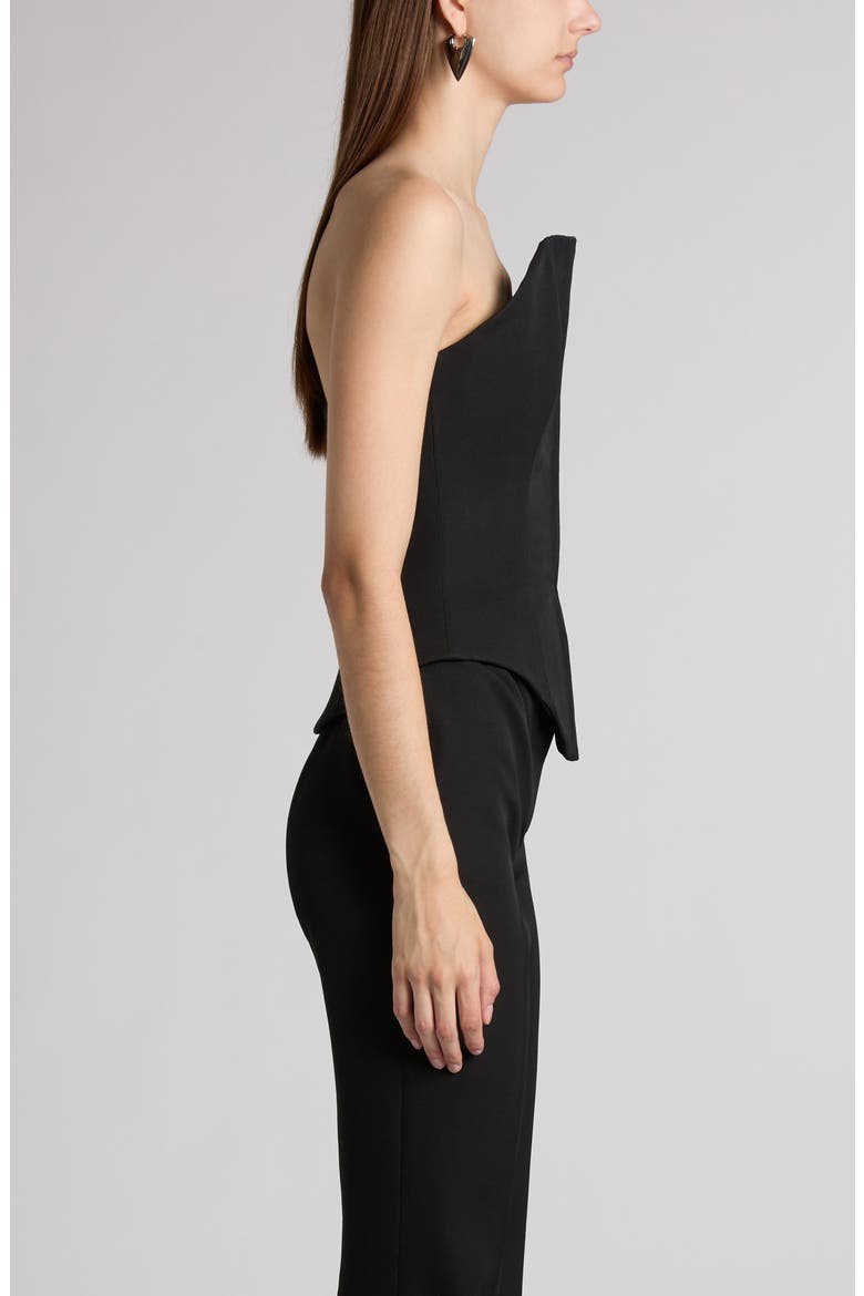 Strapless Wool Corset Top, Alternate, color, BLACK