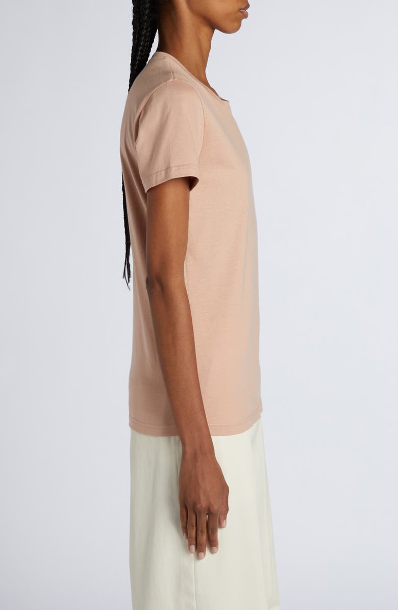 Moncler Logo Patch Cotton Jersey T-Shirt, Alternate, color, Pink