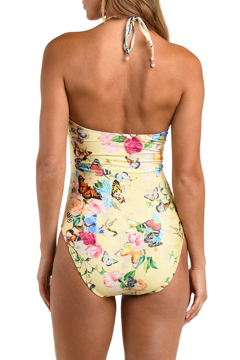 Shiva Cutout One-Piece Swimsuit, Alternate, color, YELLOW MULTI
