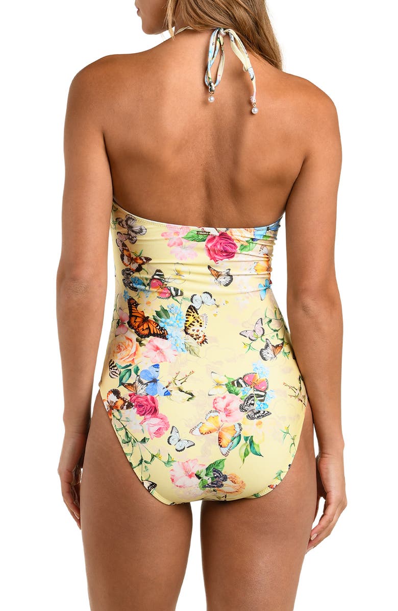 L'AGENCE Shiva Cutout One-Piece Swimsuit, Alternate, color, Yellow Multi