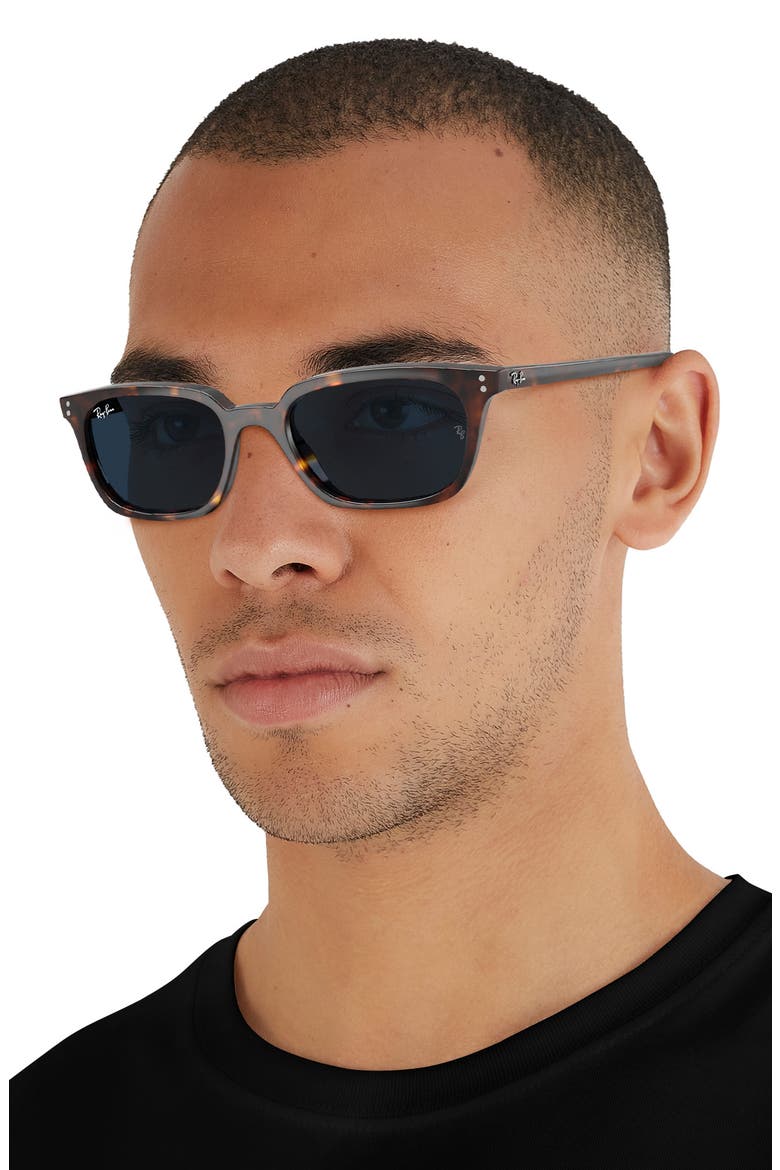53mm Pillow Sunglasses, Alternate, color, HAVANA/ DARK BLUE