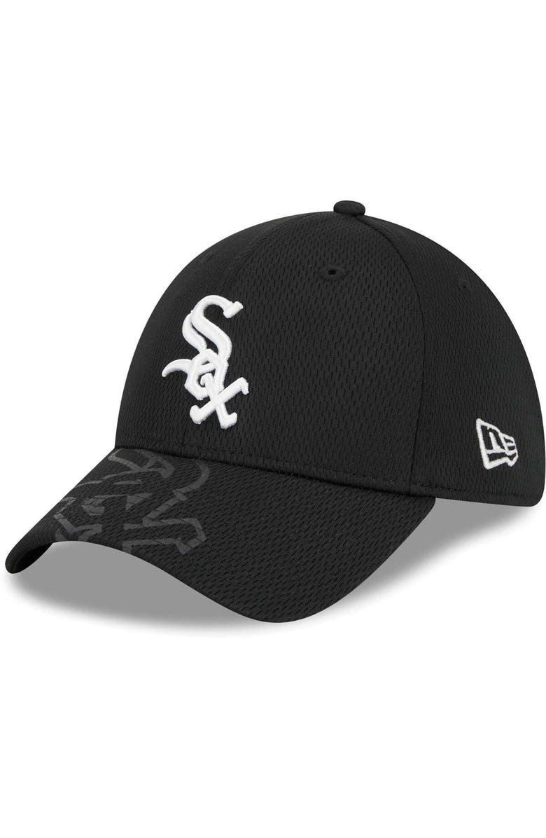 New Era Men's New Era Black Chicago White Sox Top Visor 39THIRTY Flex Hat, Main, color, Black