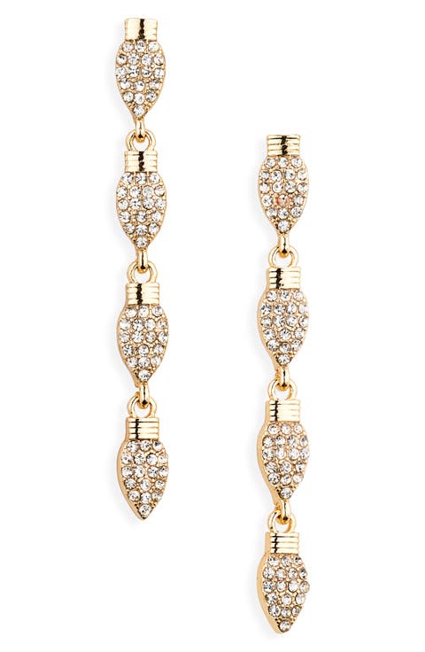 Pavé Crystal Light Bulb Linear Drop Earrings