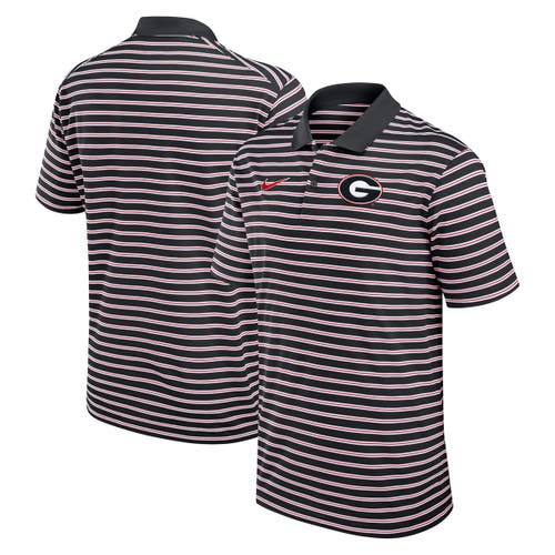 Nike Georgia Bulldogs Primetime Victory Striped  Men's Dri-fit College Polo In Black
