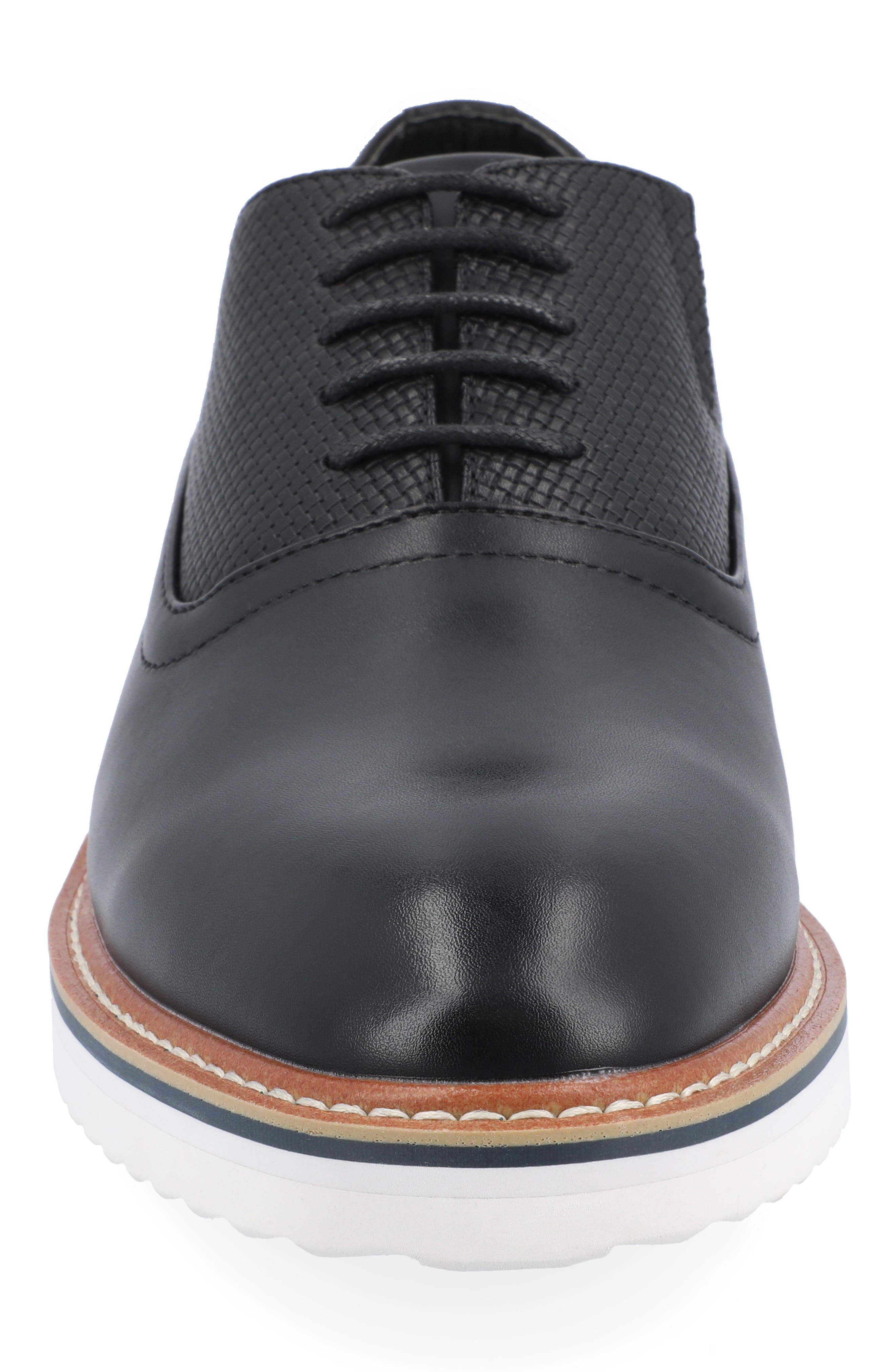 VANCE CO Weber Plain Toe Vegan Leather Oxford, Alternate, color, Black