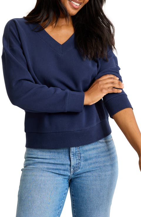 Marina del Mar Cotton V-Neck Sweatshirt