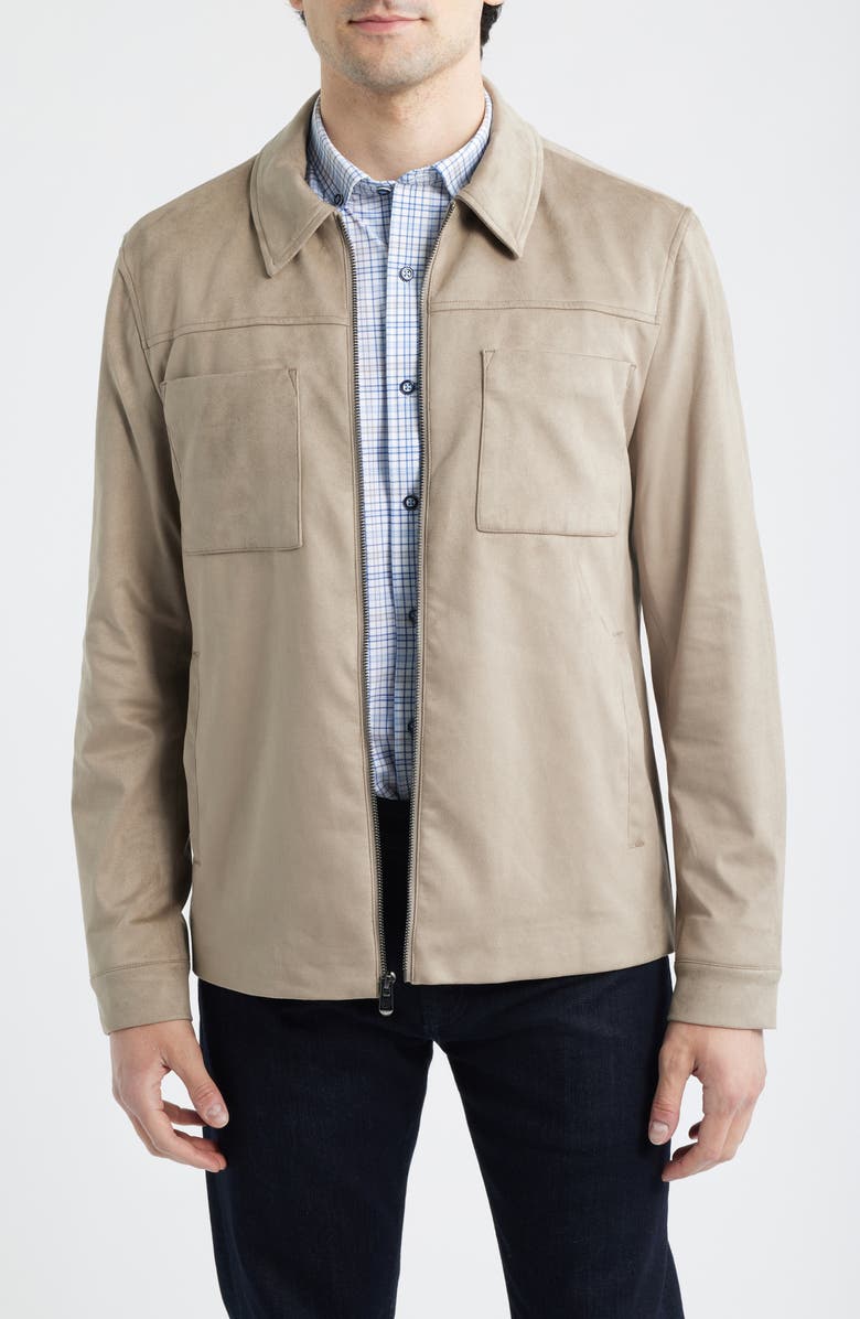 Johnston & Murphy Faux Suede Jacket, Main, color, Taupe
