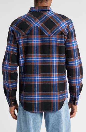 Big Drip Cotton Flannel Button-Up Shirt