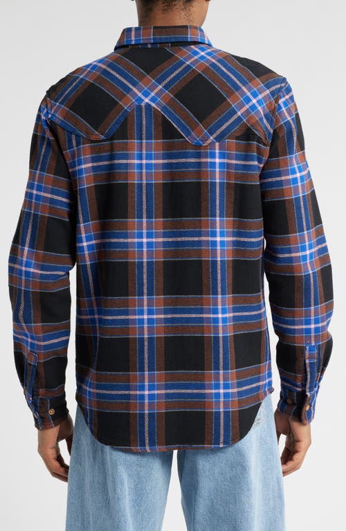 Icecream Big Drip Cotton Flannel Button-up Shirt In Black