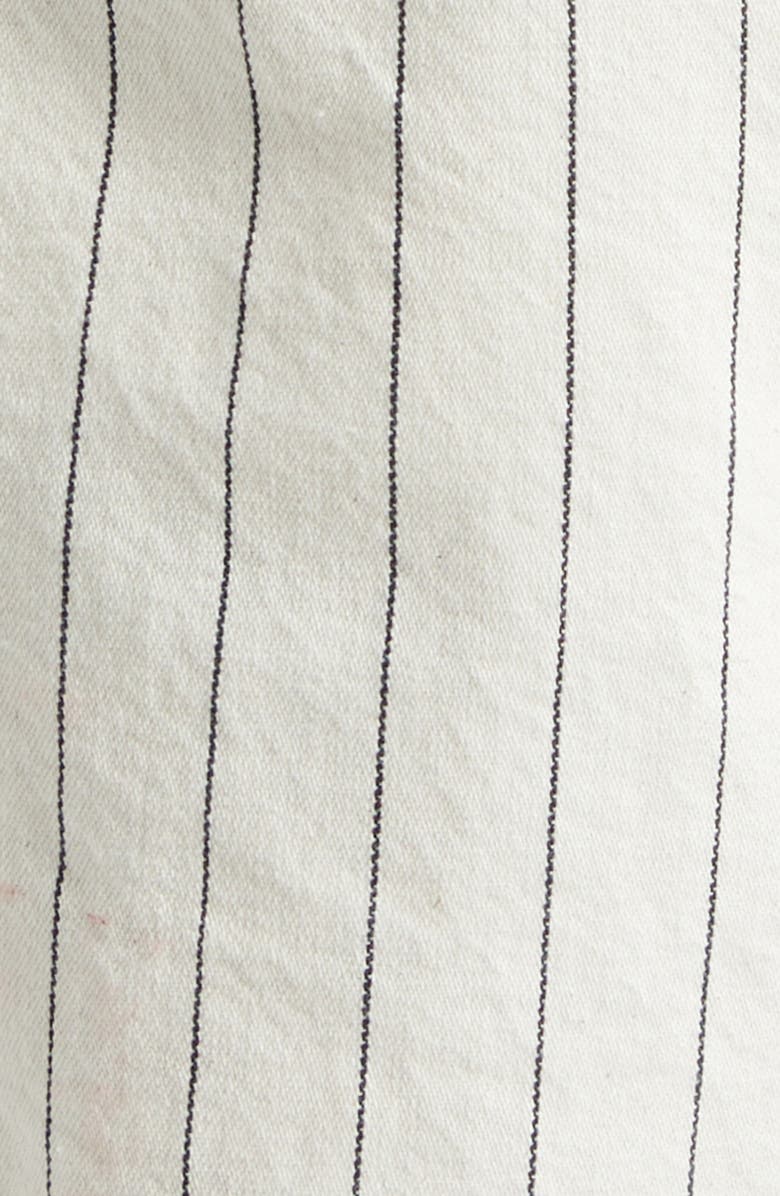L'AGENCE Lissania Pinstripe Shorts, Alternate, color, Ecru/ Navy Stripe