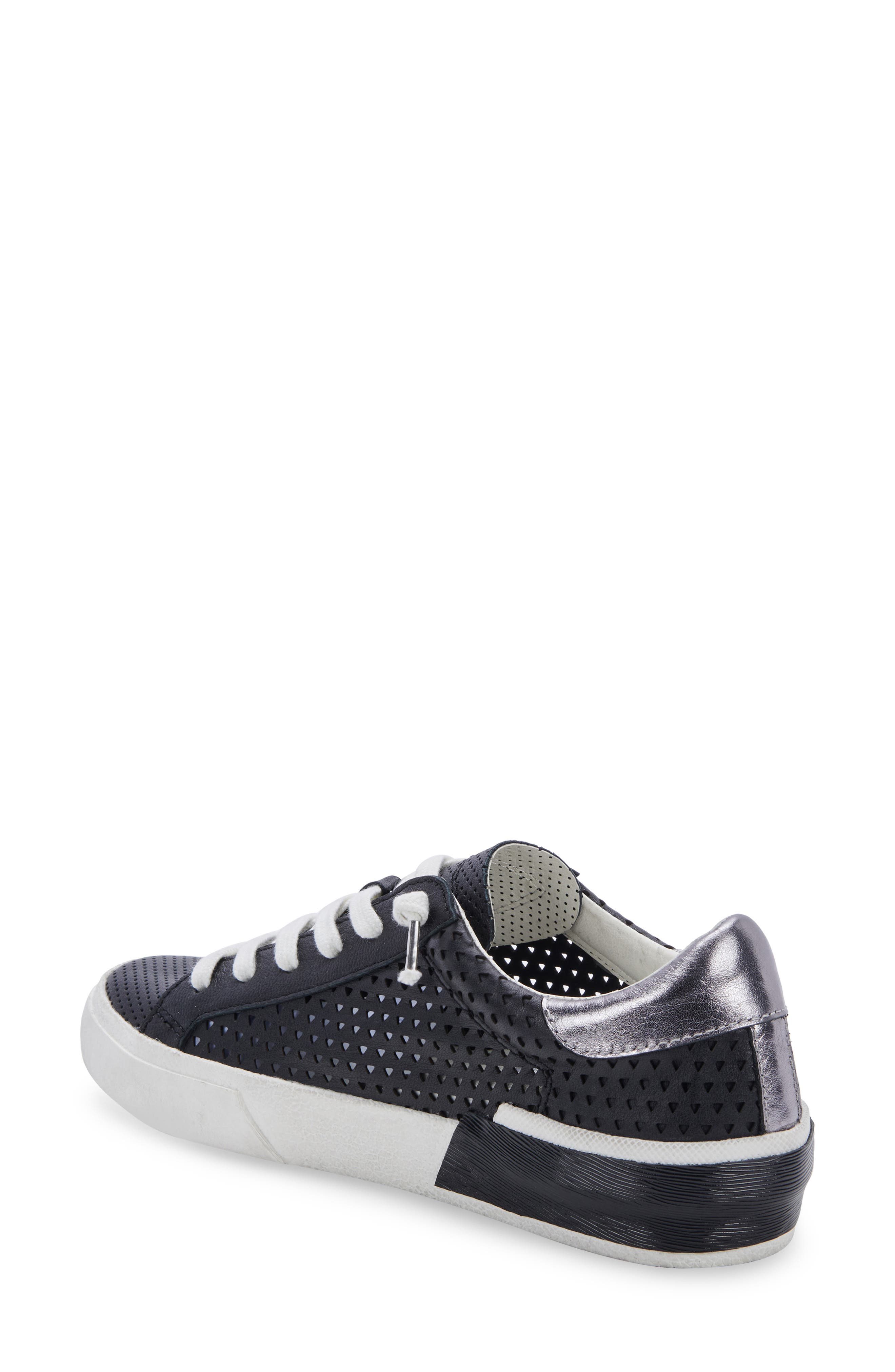 Dolce Vita Zina Sneaker, Alternate, color, Black Perforated Leather