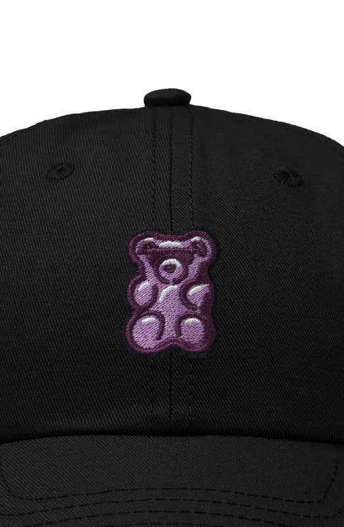 Dalix Purple Gummy Embroidered Cap In Black