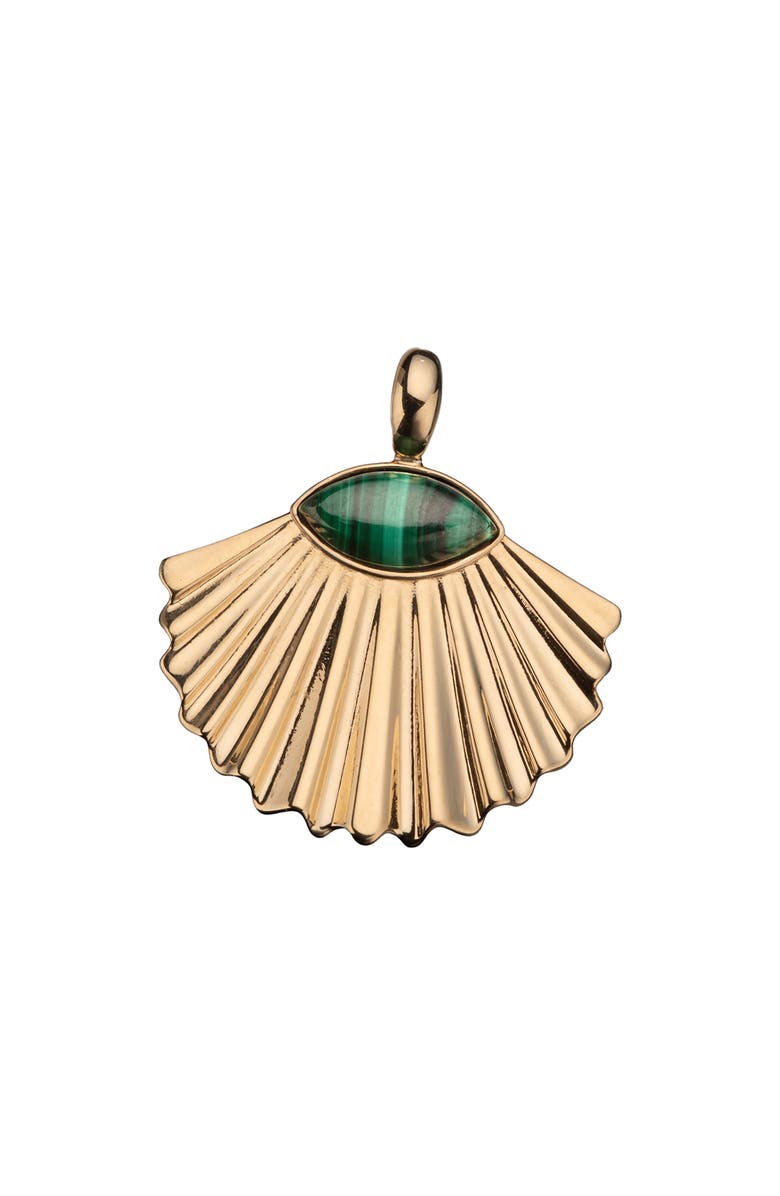 Jennifer Zeuner Rowe Malachite Fan Charm, Main, color, Yellow Gold