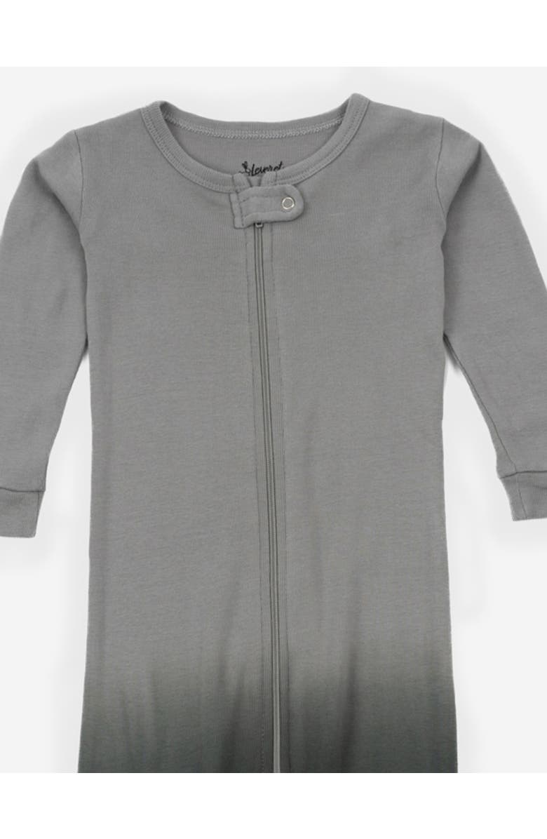 Leveret Kids Cotton Footed Pajamas, Solids, Stripes & Tie Dye, Alternate, color, Tie Dye Gray