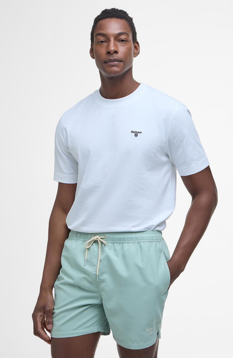 Barbour Staple Logo Swim Trunks, Alternate, color, Pale Apple Green
