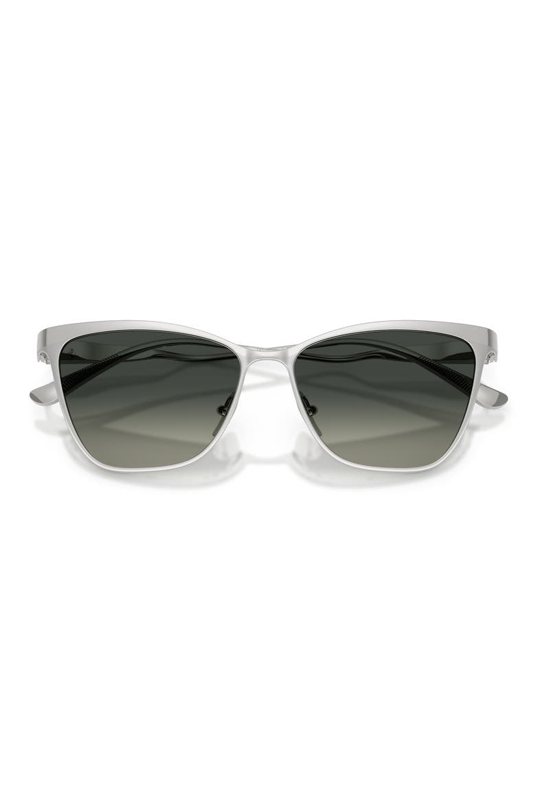 56mm Cat Eye Sunglasses, Alternate, color, SILVER MATTE / GREY CRYSTAL