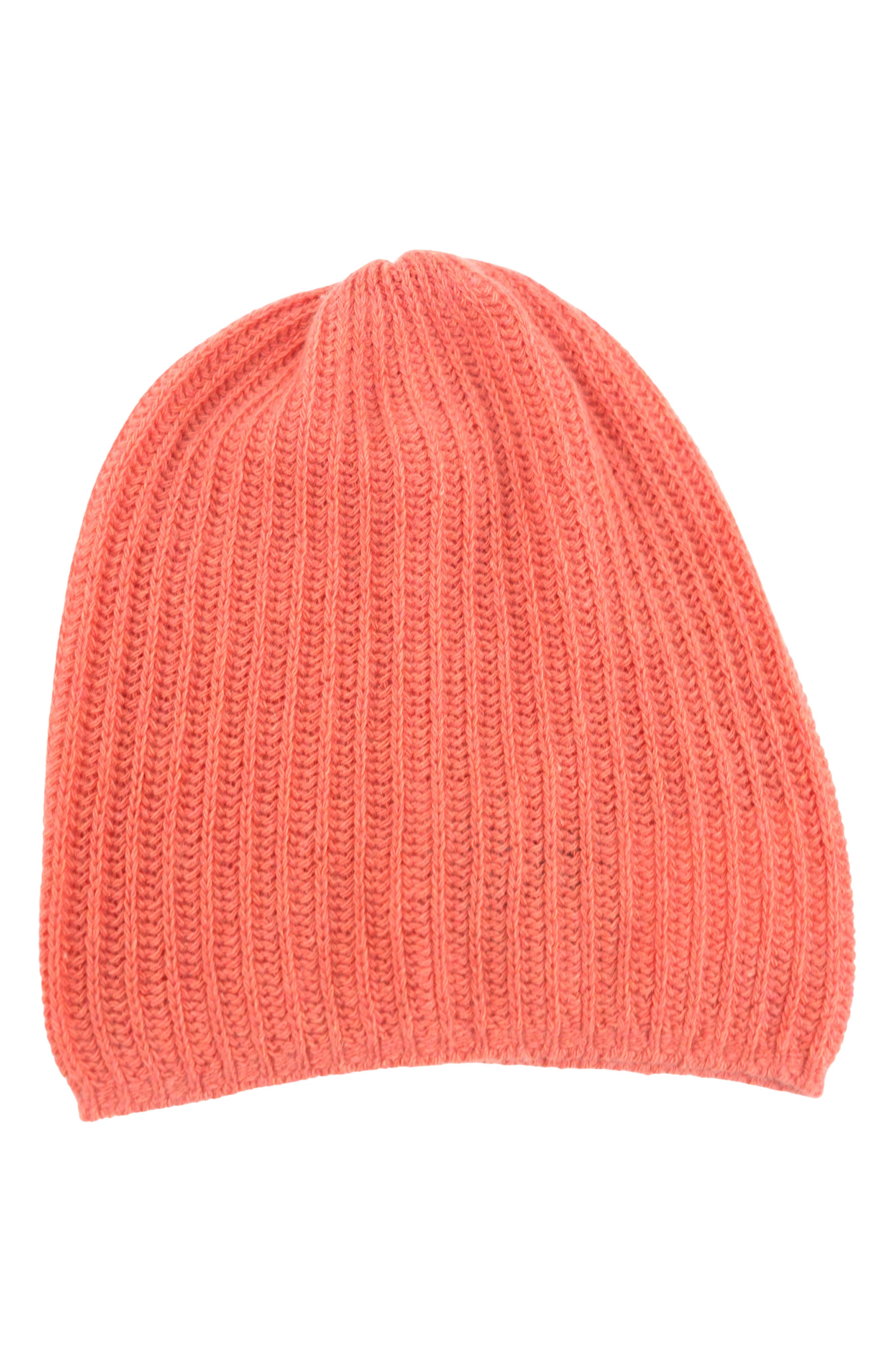 Rib Knit Cashmere Beanie