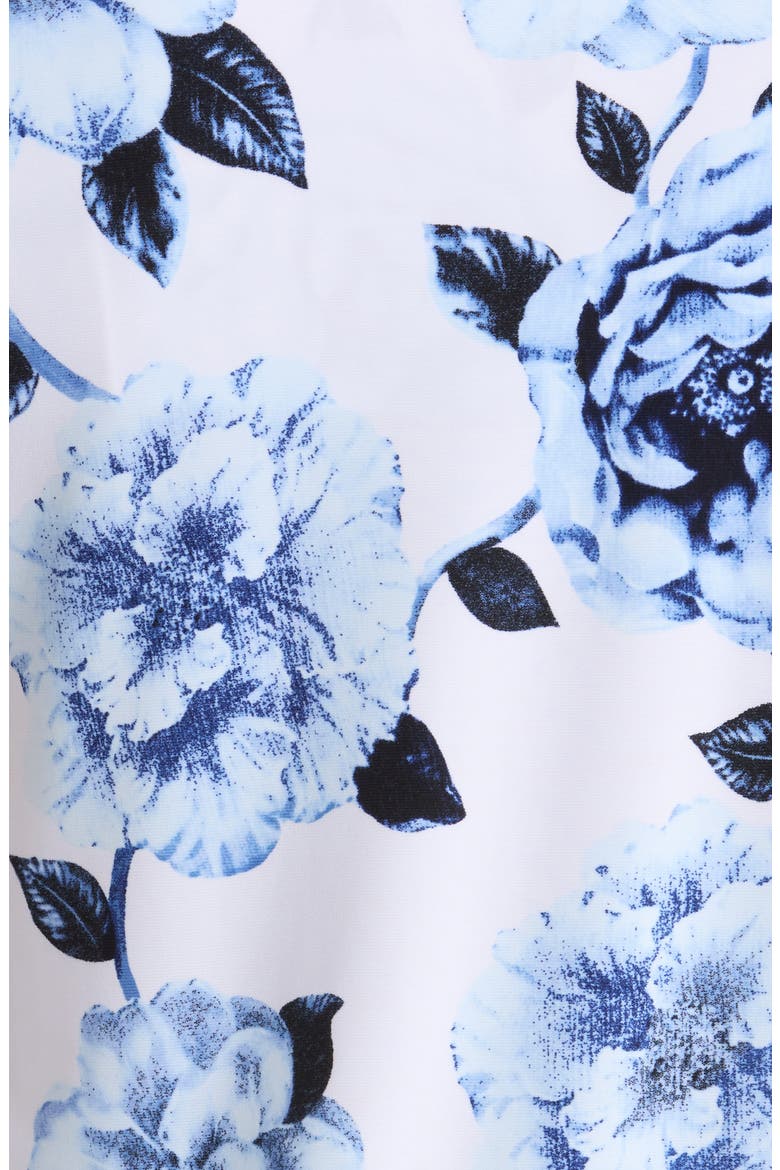 Floral Pleat Neck Top, Alternate, color, CRISP WHITE MULTI