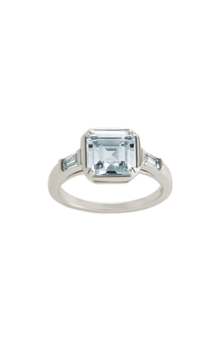 Sterling Forever Asscher-Cut Cubic Zirconia Ring, Main, color, Silver