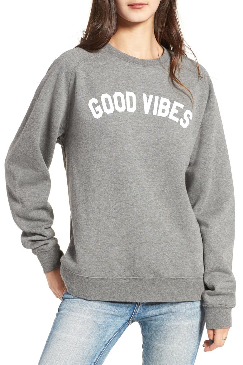 Good Vibes Willow Sweatshirt, Main, color, HEATHER GREY