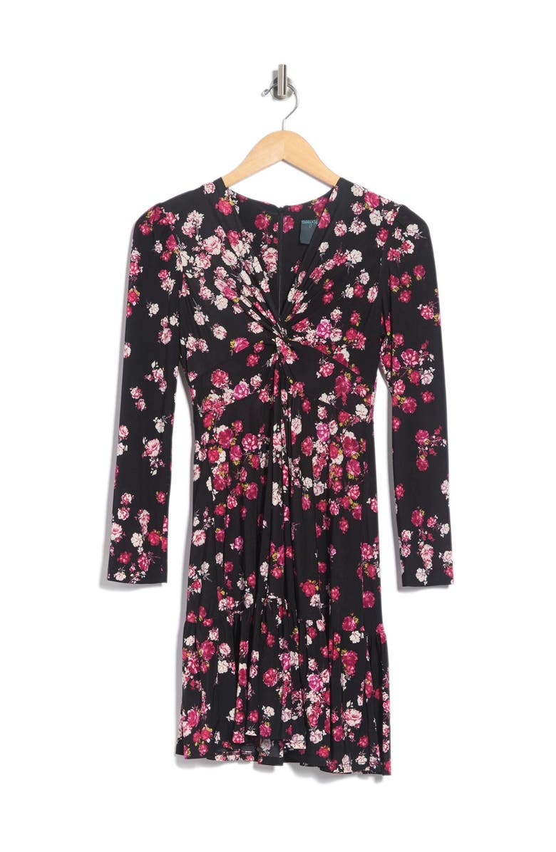 Gabby Skye Long Sleeve Floral Jersey Dress, Alternate, color, 