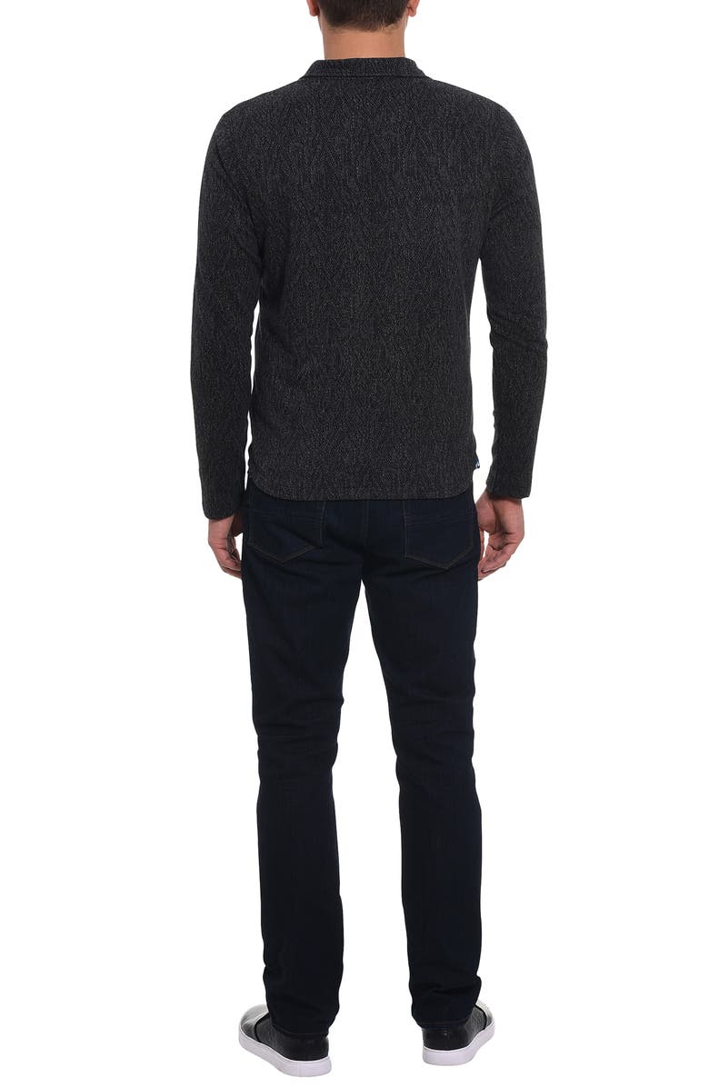 Robert Graham Diamond Jacquard Quarter Zip Cotton Pullover, Alternate, color,