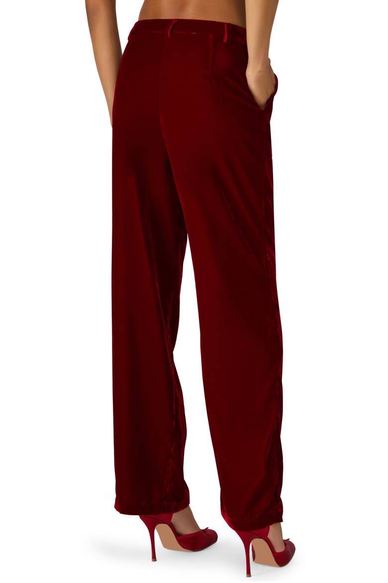 Tonia Velvet Straight Leg Pants, Alternate, color, RED VELVET