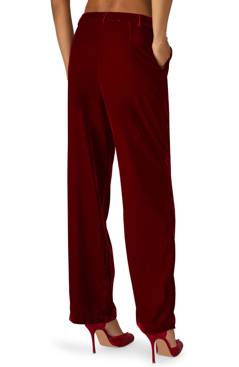 Steve Madden Tonia Velvet Straight Leg Pants, Alternate, color, Red Velvet