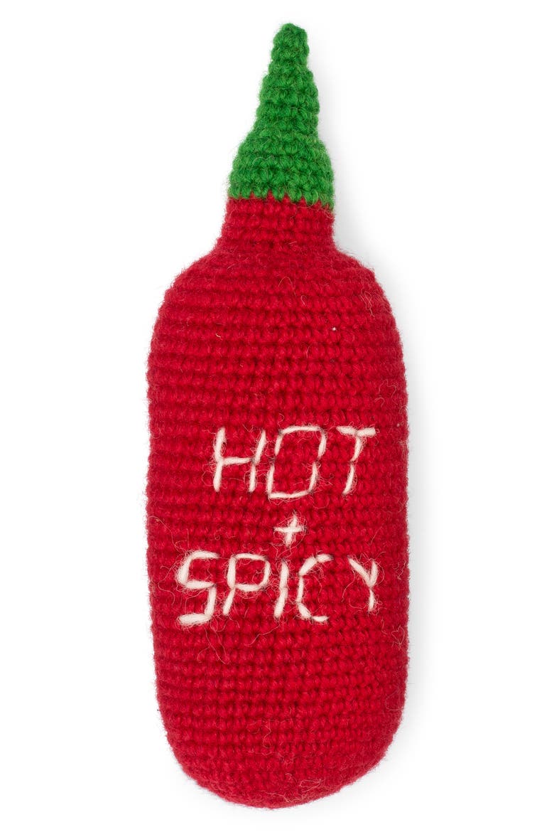 Sriracha Wool Dog Toy, Main, color, RED