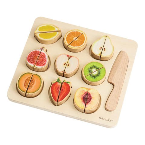 Wooden Slice & Match Fruit Puzzle