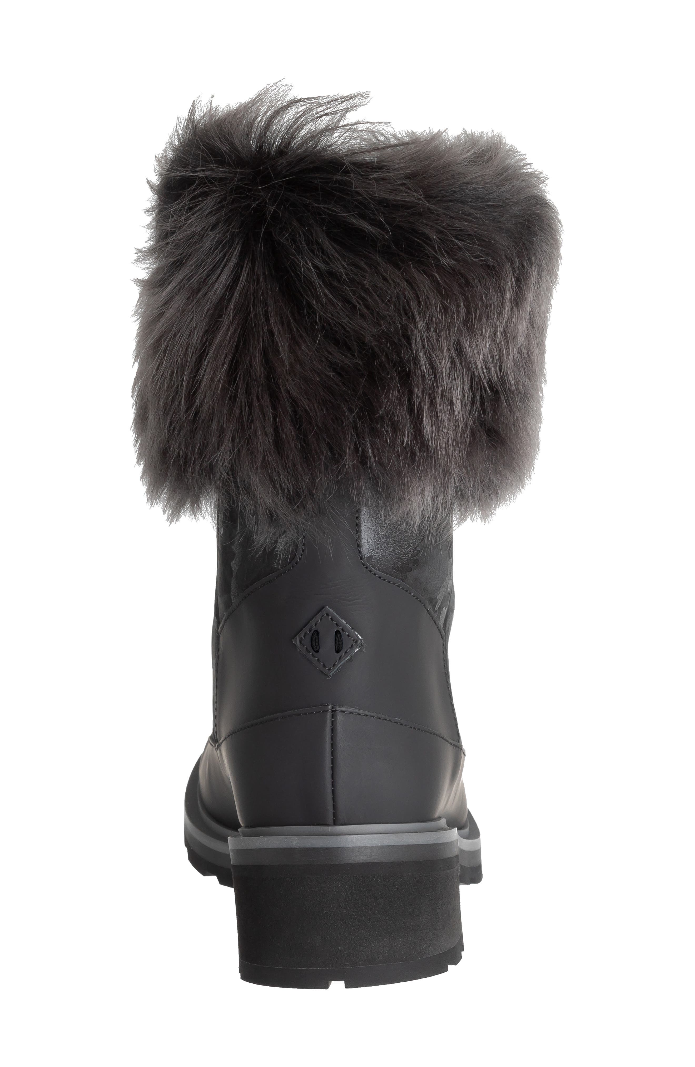 Ross & Snow Chiara Genuine Shearling Cuff Leather Boot, Alternate, color, 