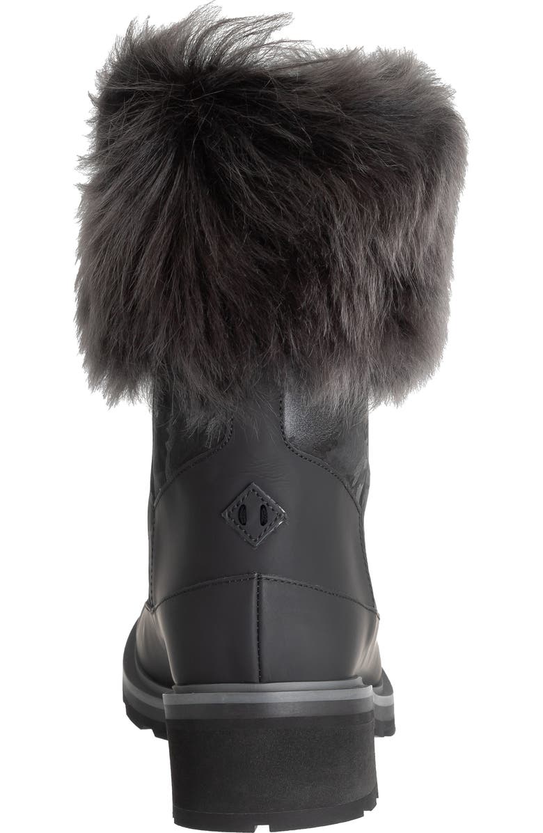 Ross & Snow Chiara Genuine Shearling Cuff Leather Boot, Alternate, color,