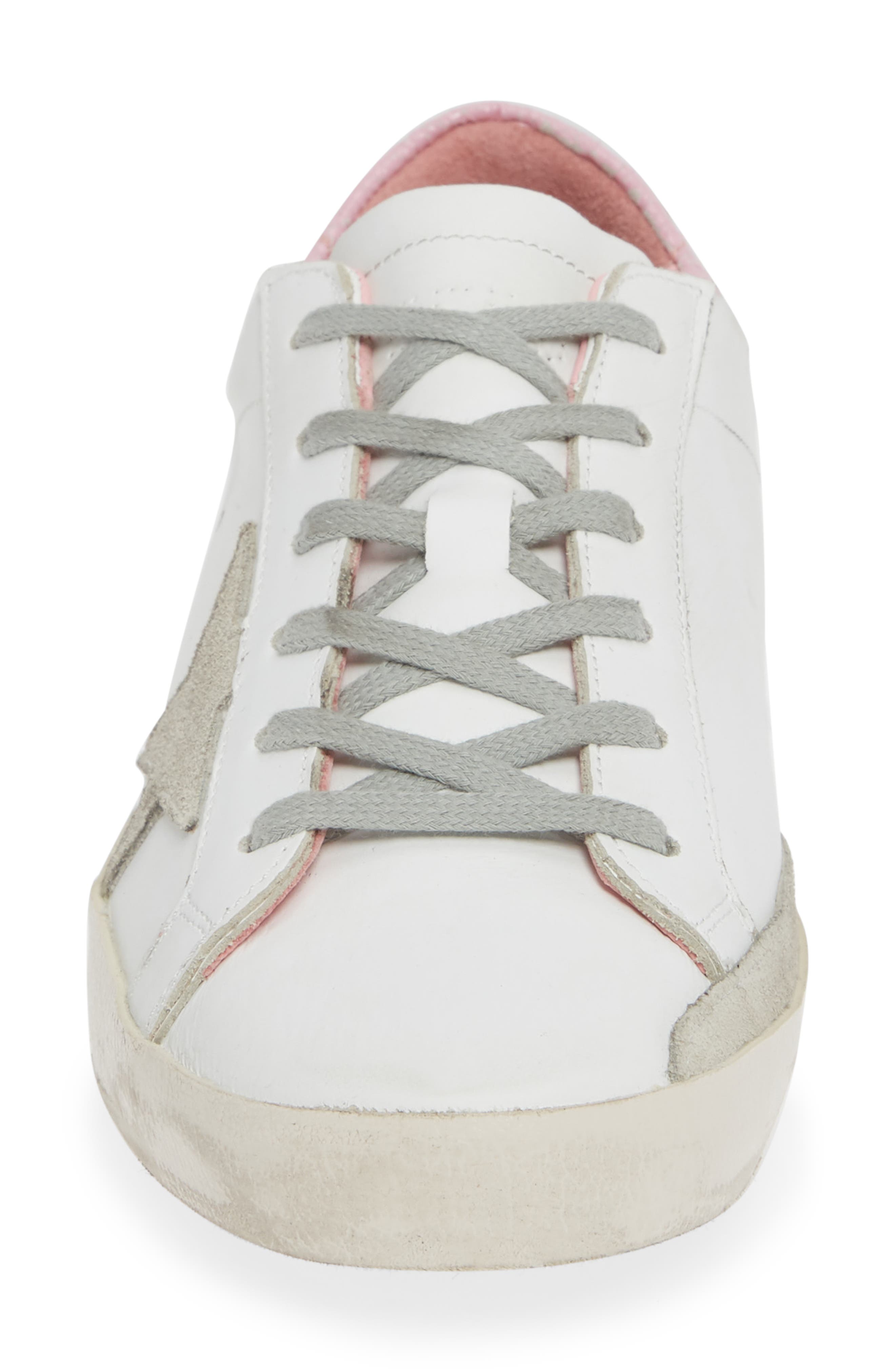 Superstar Low Top Sneaker, Alternate, color, WHITE/ PINK