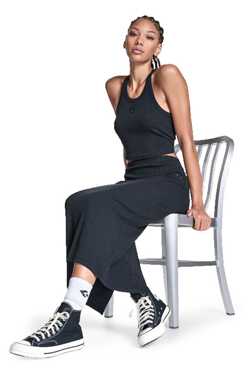 Converse Box Star Midi Skirt, Alternate, color, Converse Black