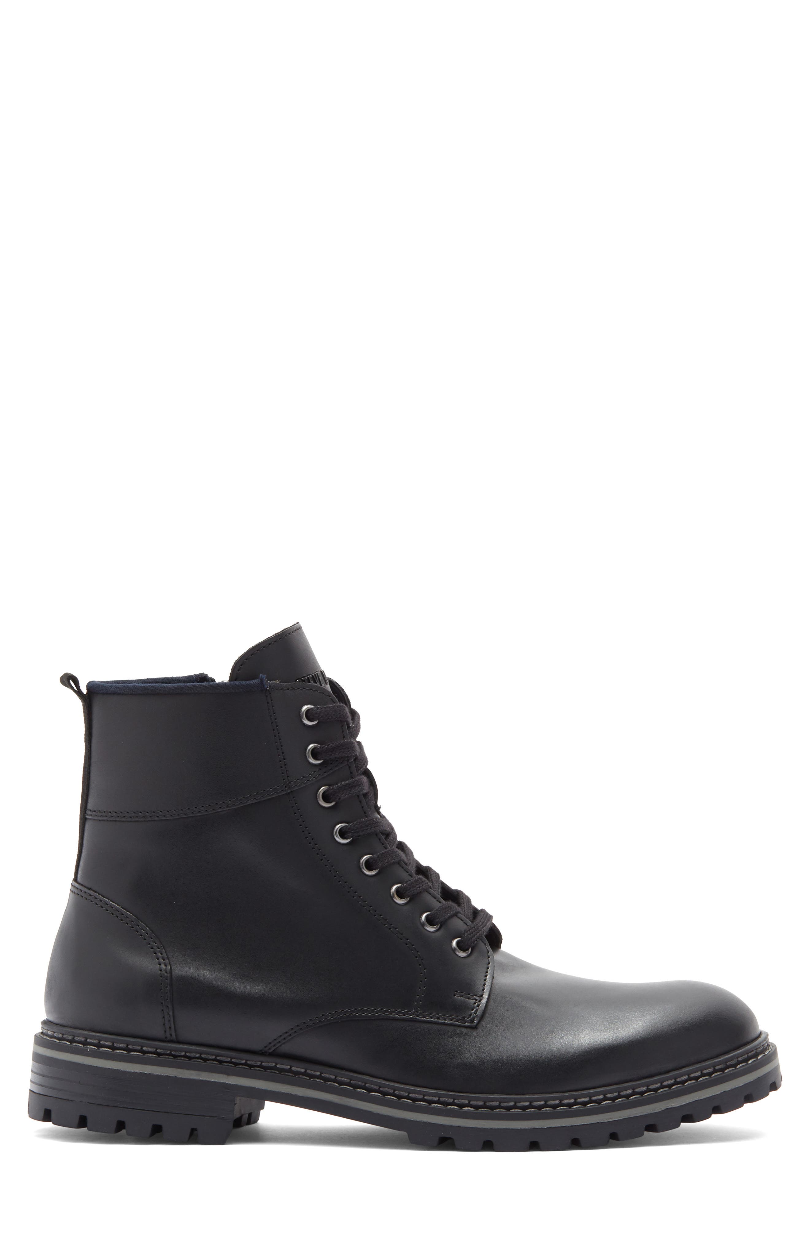 Steve Madden Scotch Lug Sole Boot, Alternate, color, Black