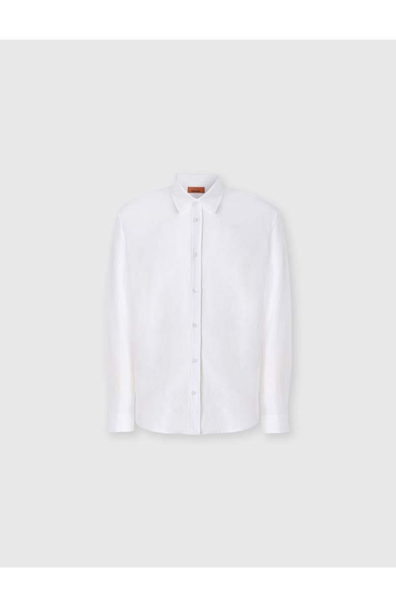 Missoni Cotton Jacquard Shirt With Tone-on-tone Zigzag Pattern, Main, color, White
