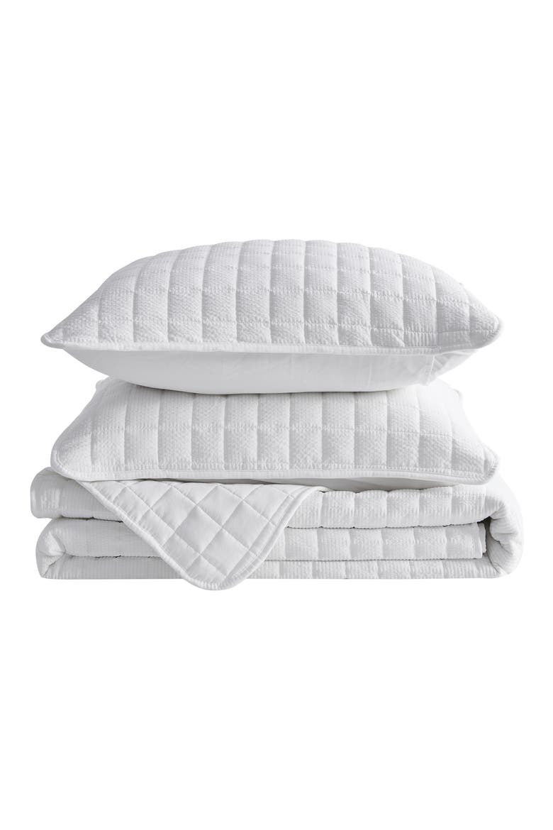 Seersucker Quilt Set, Main, color, WHITE
